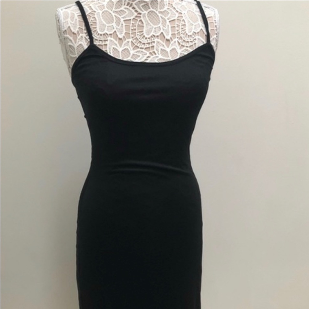 Betsey Johnson New York black slip dress medium